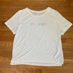 Stars Above Lounge Shirt Women’s XL White Stay In Bed Top High Low Hem